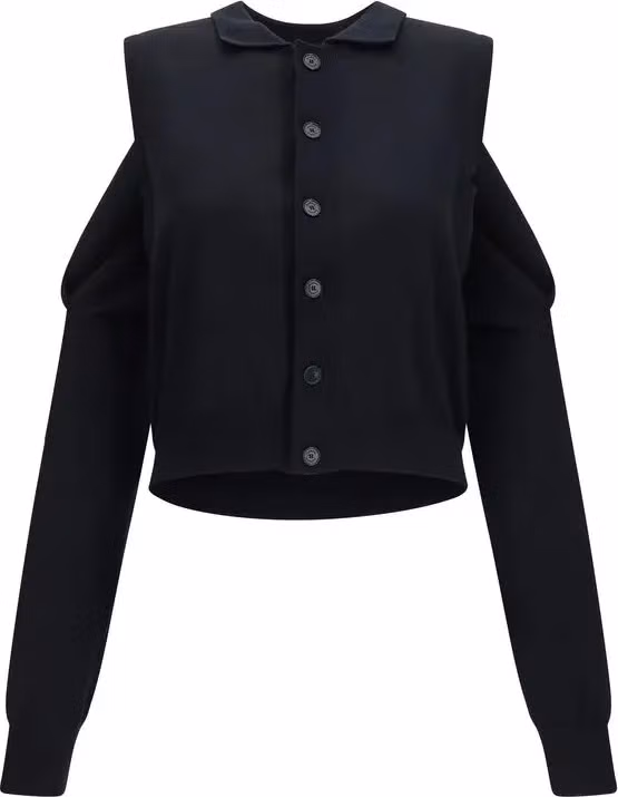 ALAINPAUL Black Cotton Cardigan