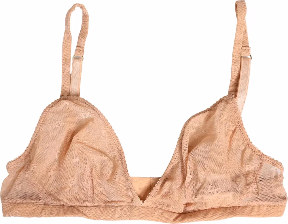 Dolce & Gabbana Beige Nylon Stretch Soft Cup Brassiere Underwear