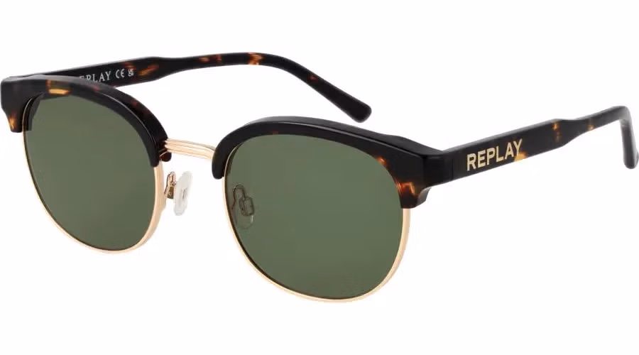 Replay Brown Metal Sunglasses