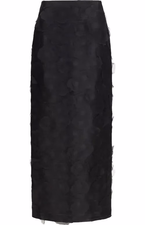 Max Mara Black Silk Long Skirt
