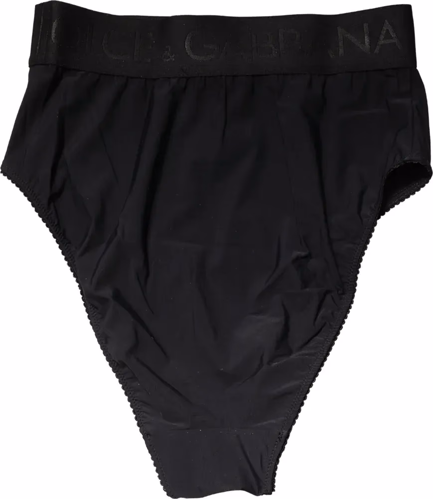 Dolce & Gabbana Black Logo Waistband High Brief Underwear