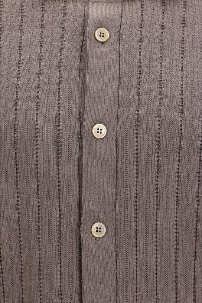 Brunello Cucinelli Brown Cotton Polo Shirt