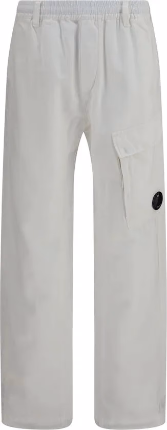 C.P. Company White Cotton Cargo Pants