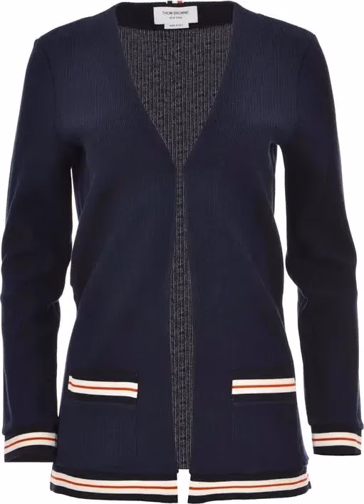 Thom Browne Blue Cotton Cardigan