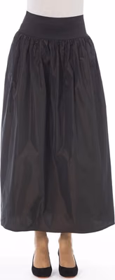 Brown Polyester Women Skirt