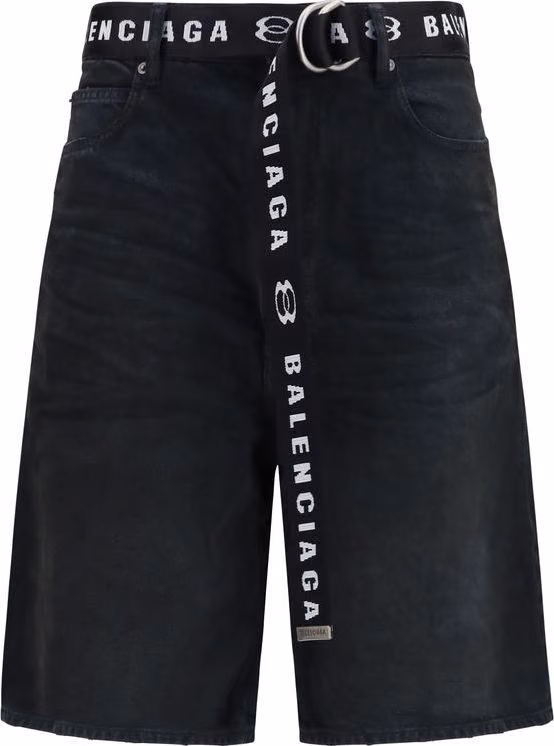 Balenciaga Black Cotton Bermuda Shorts