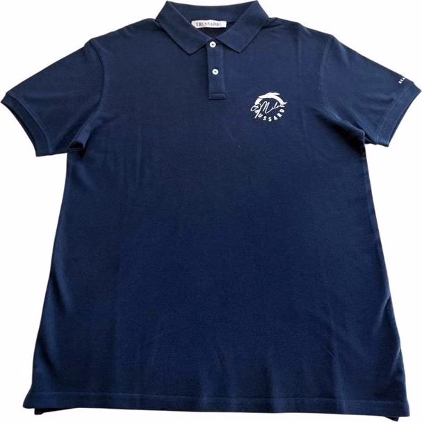 Trussardi Beachwear Blue Cotton Men's Polo Shirt