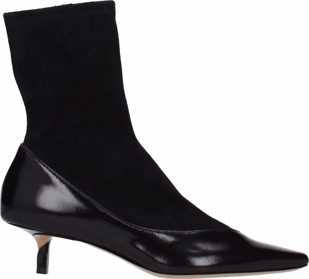 Jacquemus Black Leather Ankle Boots