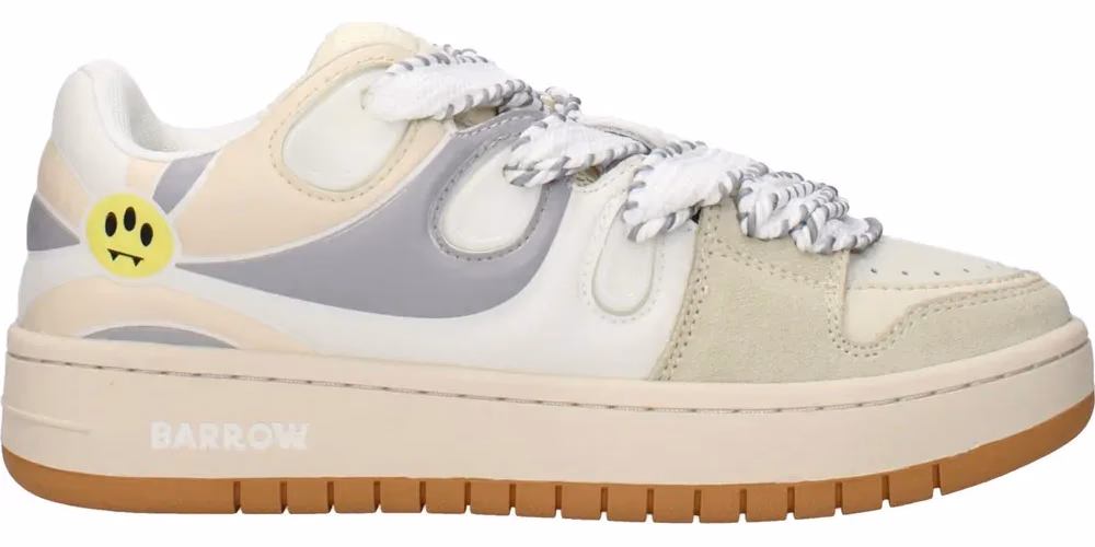 Barrow Beige Leather Low Top Sneakers