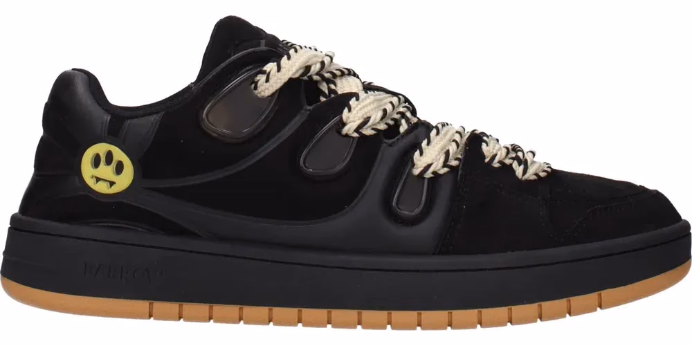 Barrow Black Leather Sneakers