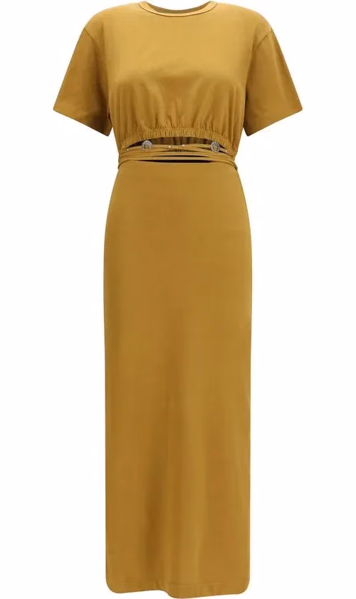 PINKO Brown Cotton Casual Dress