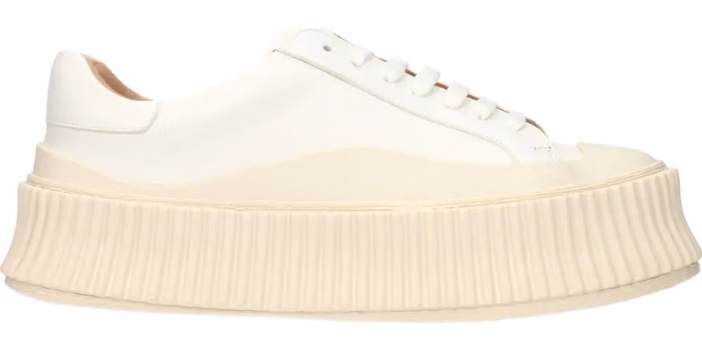 Jil Sander White Leather Platform Sneakers