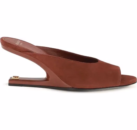 Balmain Bordeaux Goatskin Mules