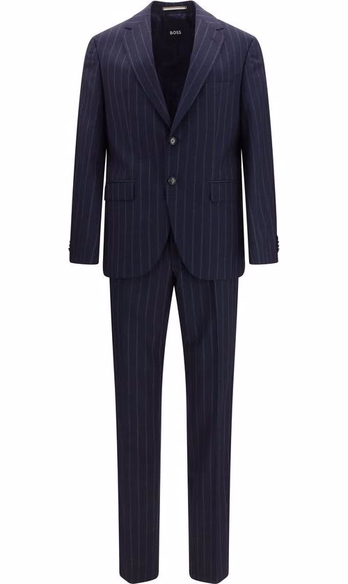 Hugo Boss Black Blue Wool Oves Aries Two-Piece Suit
