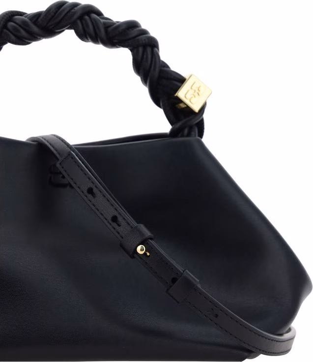 Ganni Black Calf Leather Bos Taurus Handbag