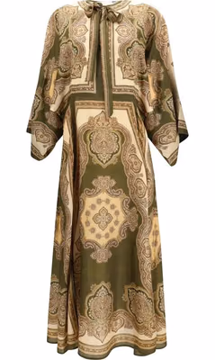 Multicolor Silk Casual Dress