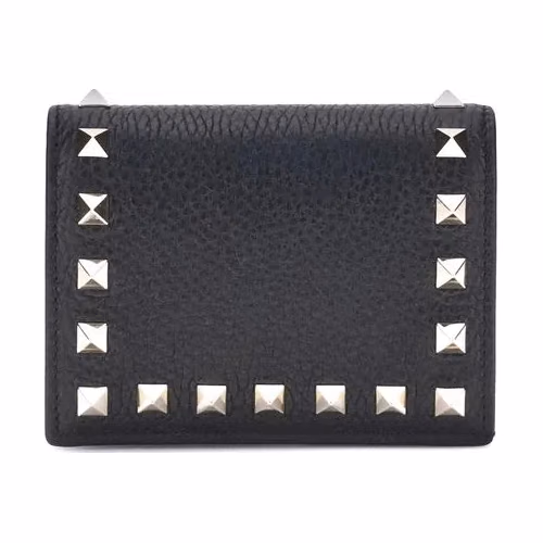 Valentino Garavani Black Calf Leather Bos Taurus Wallet