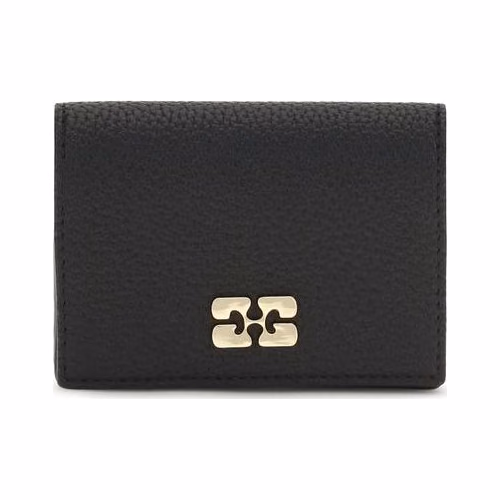 Ganni Black Recycled Polyester Wallet