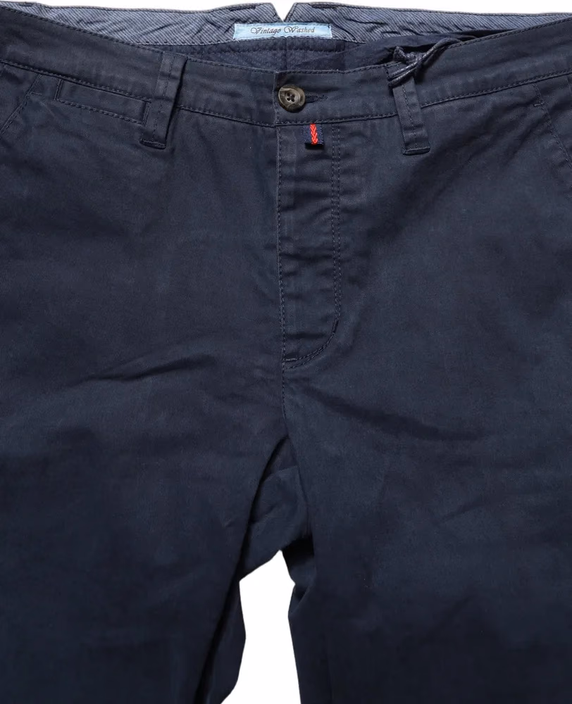 Domenico Tagliente Navy Blue Skinny Chino Mid Waist Men Pants