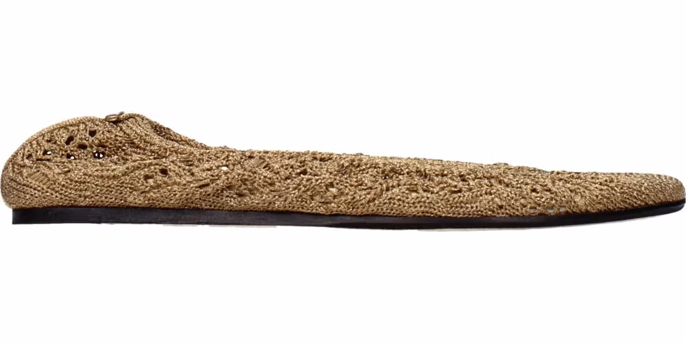 Isabel Marant Gold Fabric Ballet Flats