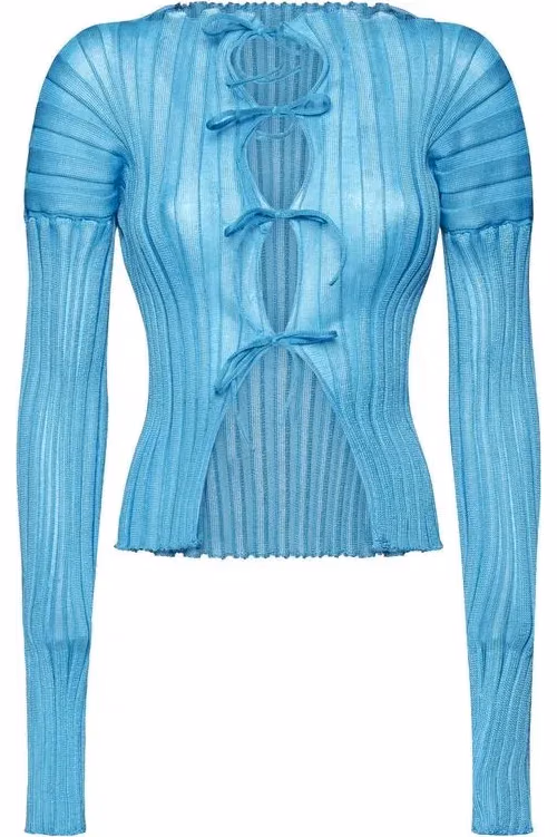 A. ROEGE HOVE Blue Cotton Cardigan