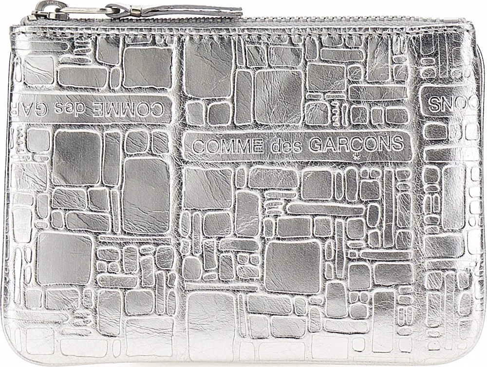 Comme Des Garçons Silver Calfskin Cardholder