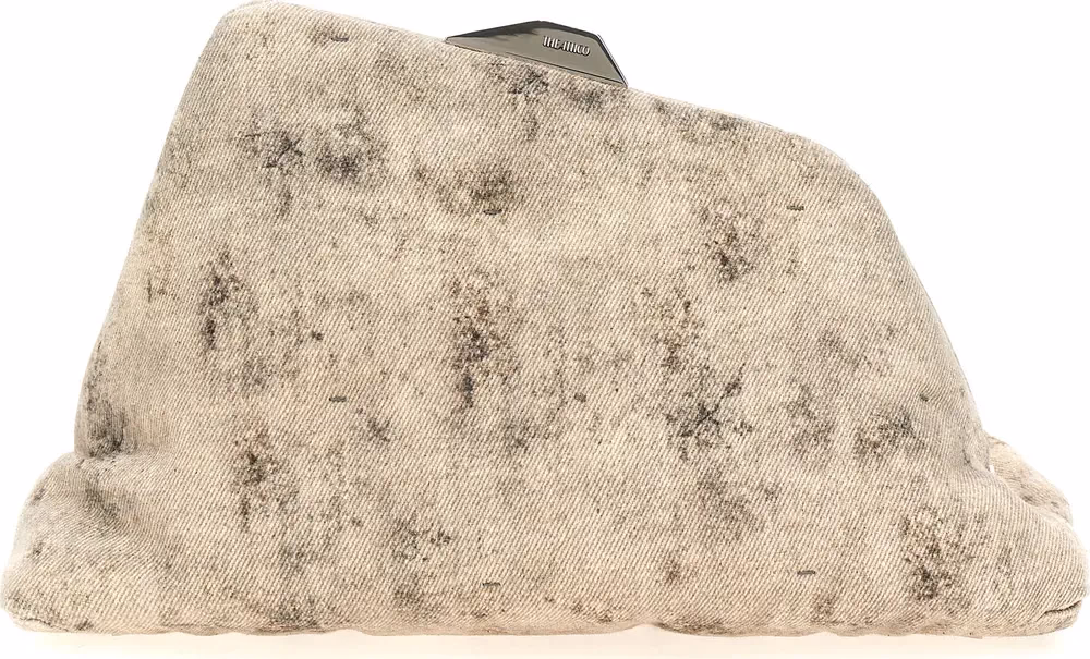 The Attico Gray Leather Clutch Bag