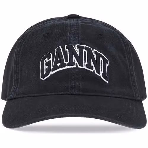 Ganni Black Cotton Cap (Baseball Hat)