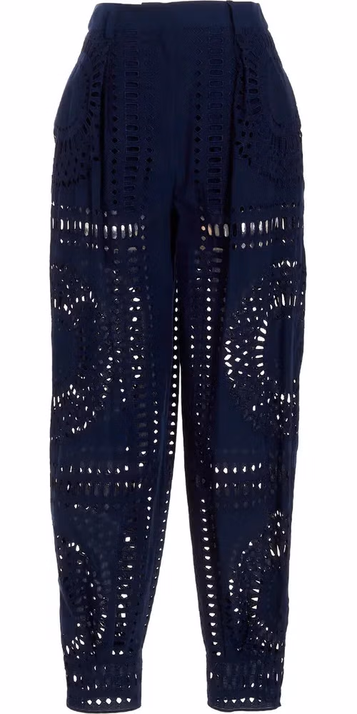 Alberta Ferretti Blue Cotton Casual Pants