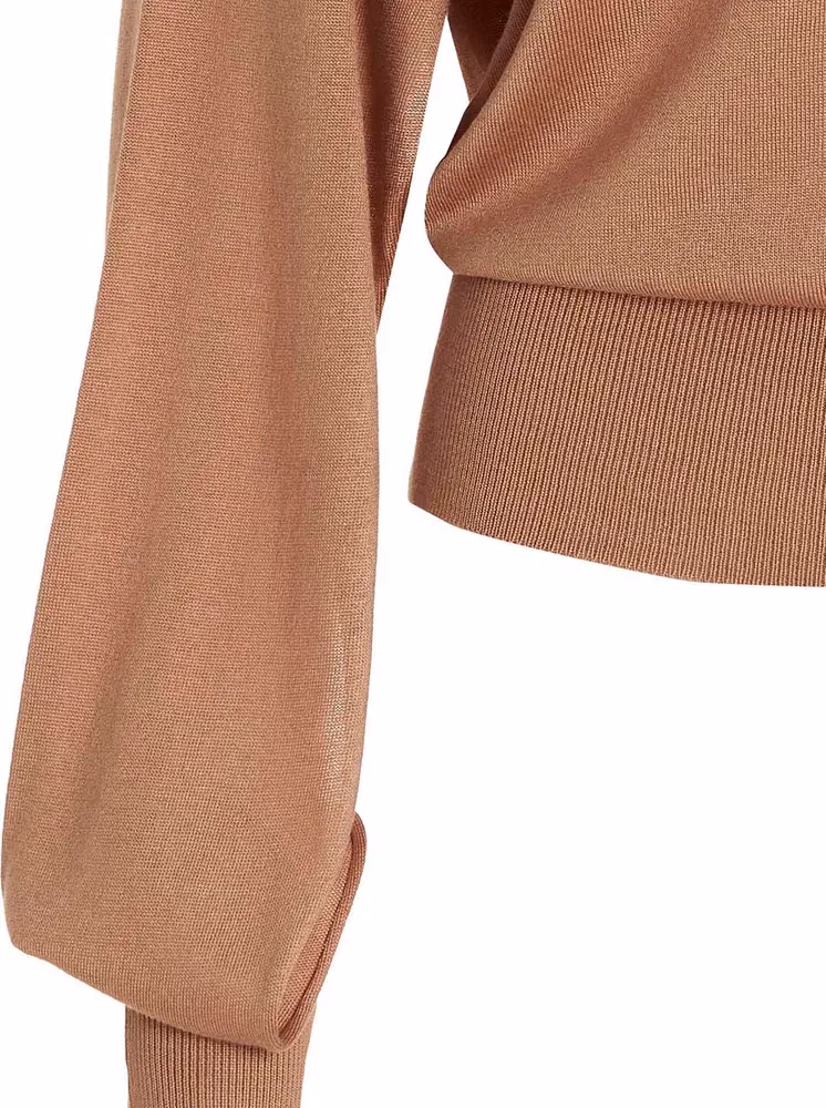 RAMAEL Beige Silk Cardigan