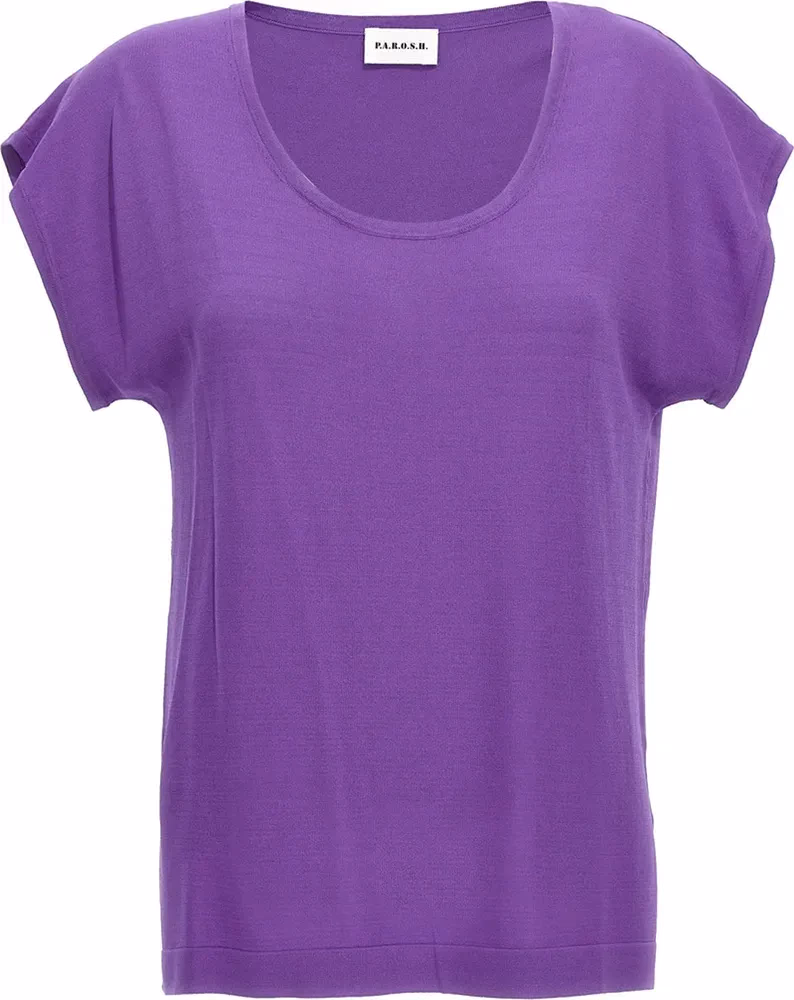 P.A.R.O.S.H. Purple Viscose T-Shirt