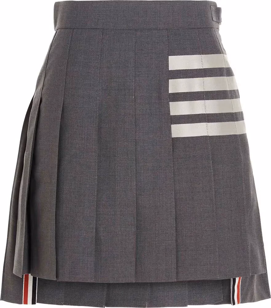 Thom Browne Gray Wool Long Skirt
