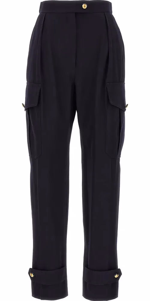 Alexander McQueen Blue Wool Cargo Pants