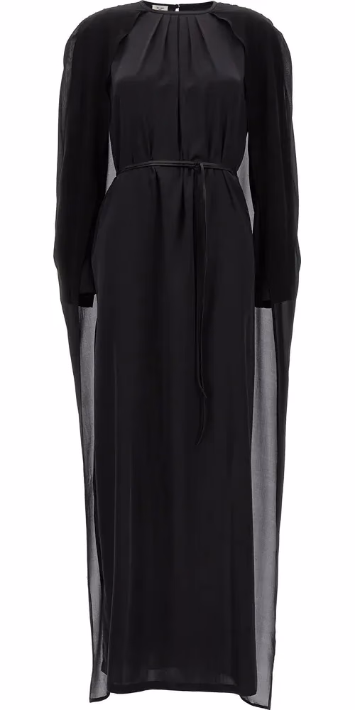 DI.LA3 PARI' Black Silk Long Dress