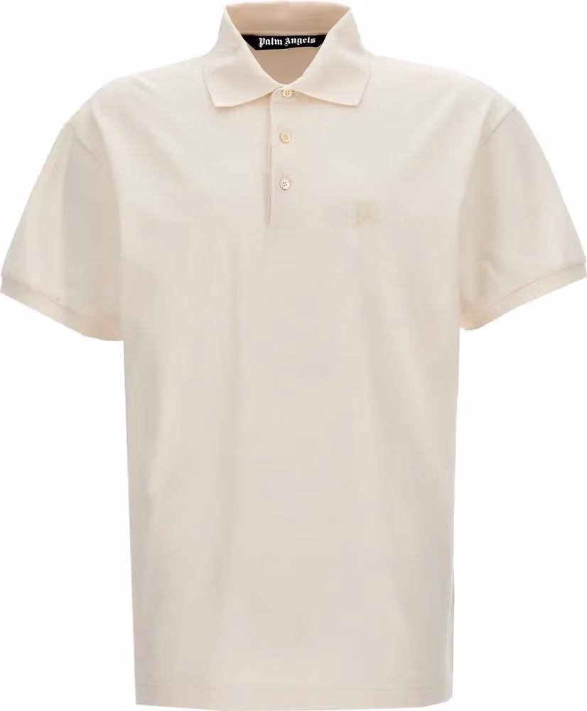 Palm Angels White Polyester Polo Shirt