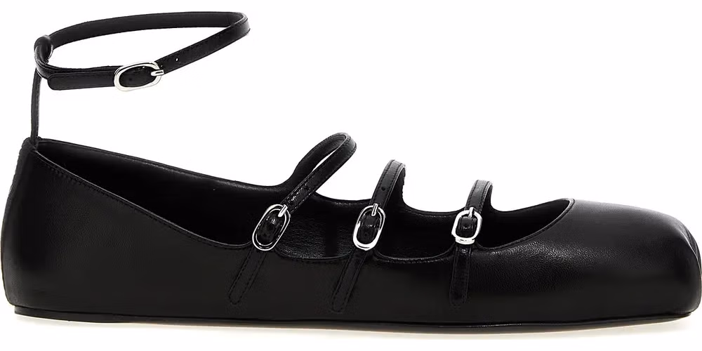 Alexander McQueen Black Calfskin Ballet Flats