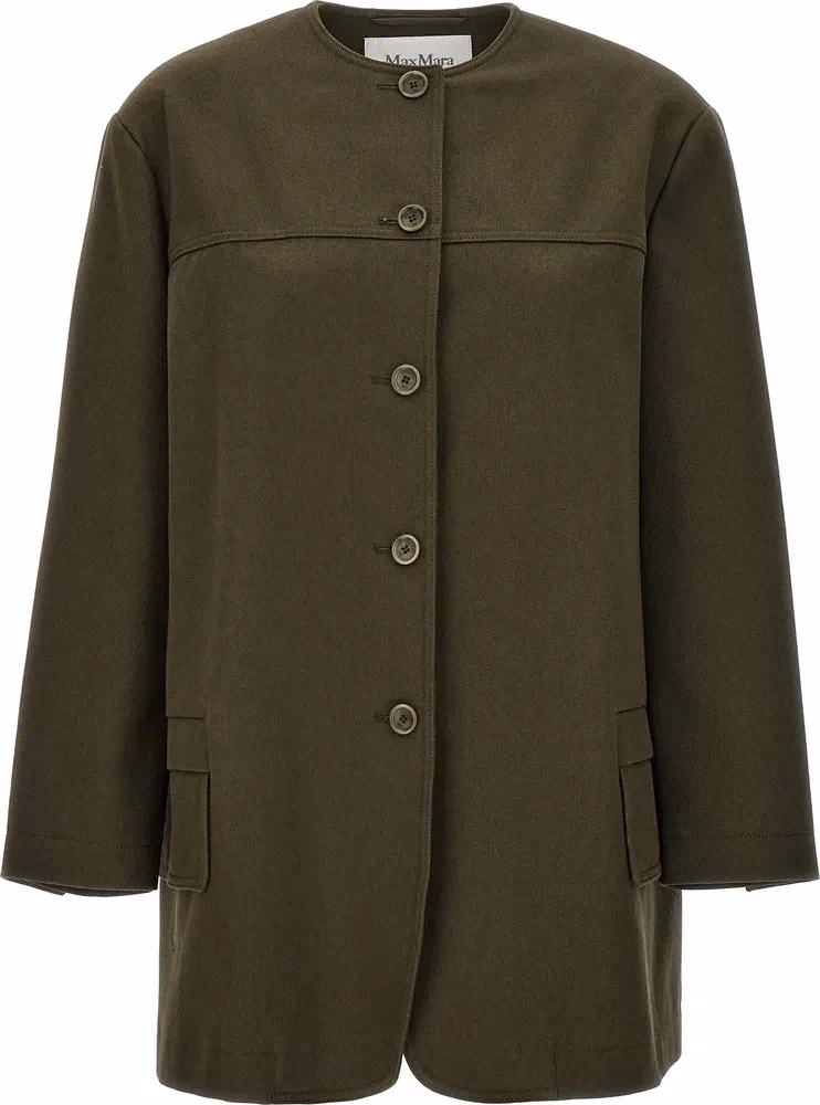 Max Mara Bicolor Cotton Full-Length Jacket