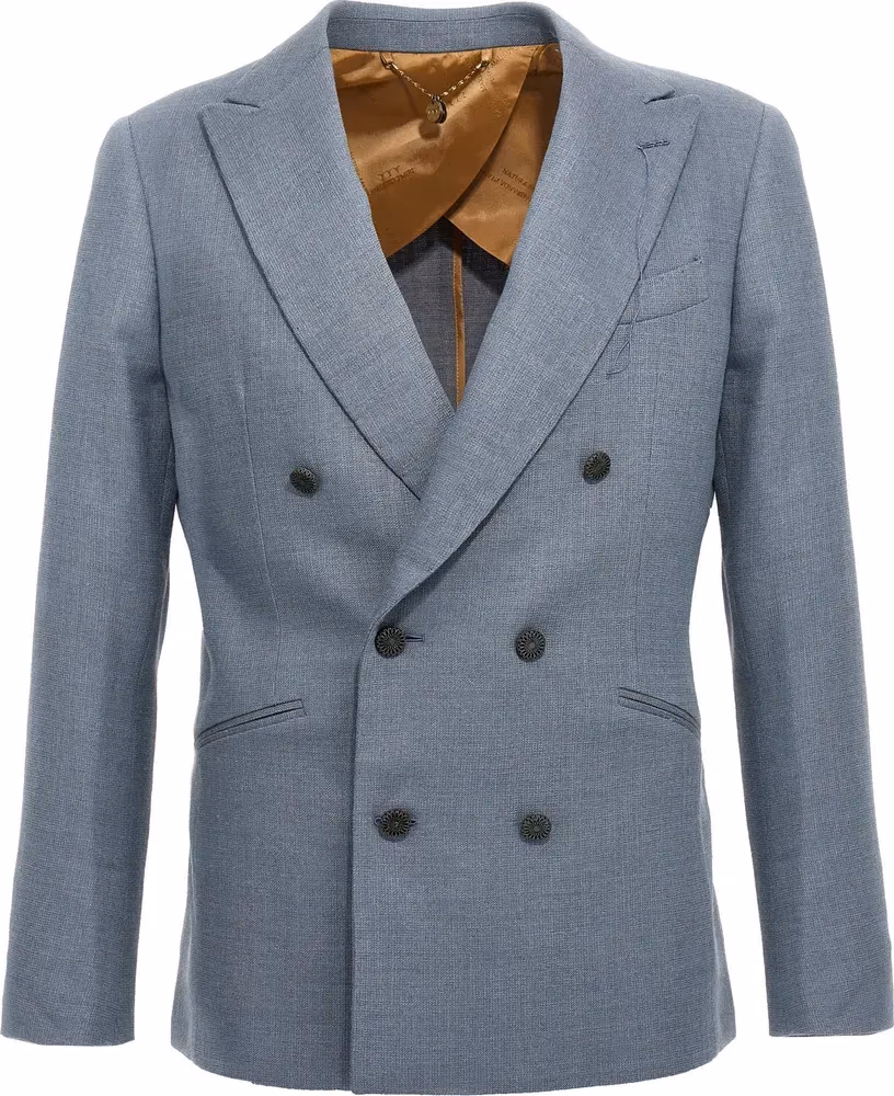 MAURIZIO MIRI Blue Silk Blazer