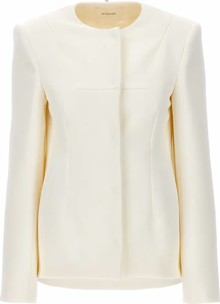 Sportmax White Polyester Full-Length Jacket
