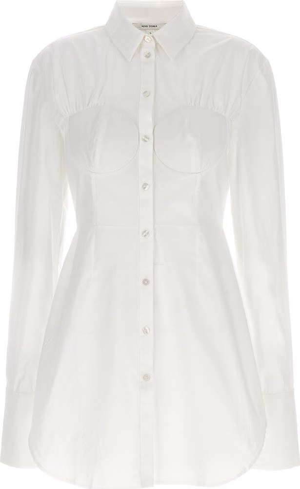 Nensi Dojaka White Cotton Blouse