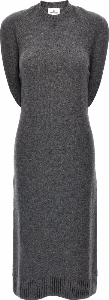 Courrèges Gray Wool Midi Dress