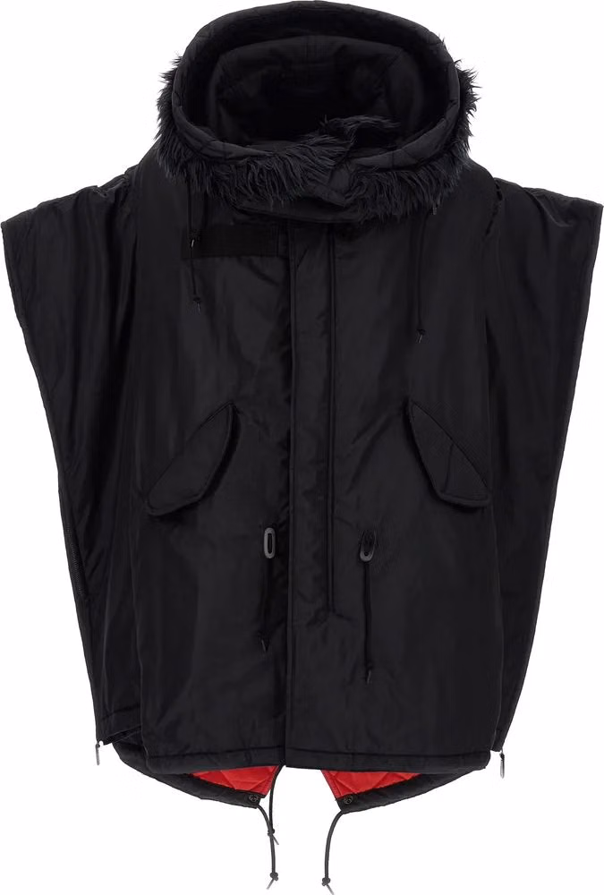 Junya Watanabe Black Nylon Full-Length Jacket