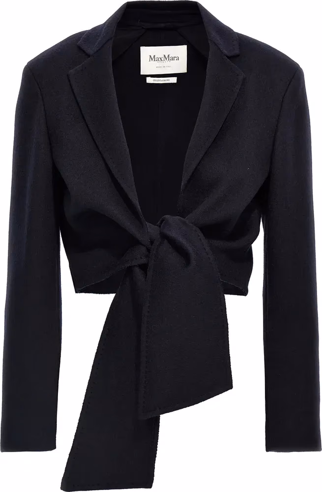 Max Mara Blue Wool Full-Length Jacket