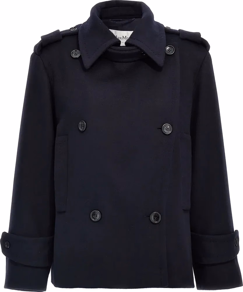 Max Mara Blue Virgin Wool Coat