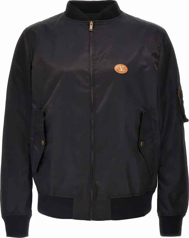 Valentino Garavani Black Polyamide Bomber