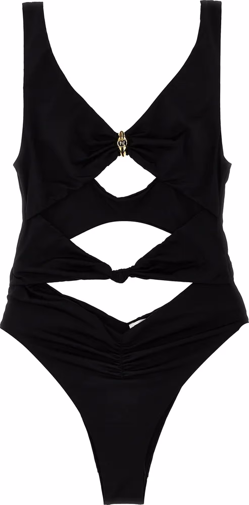 Elisabetta Franchi Black Polyamide One-Piece Swimsuit