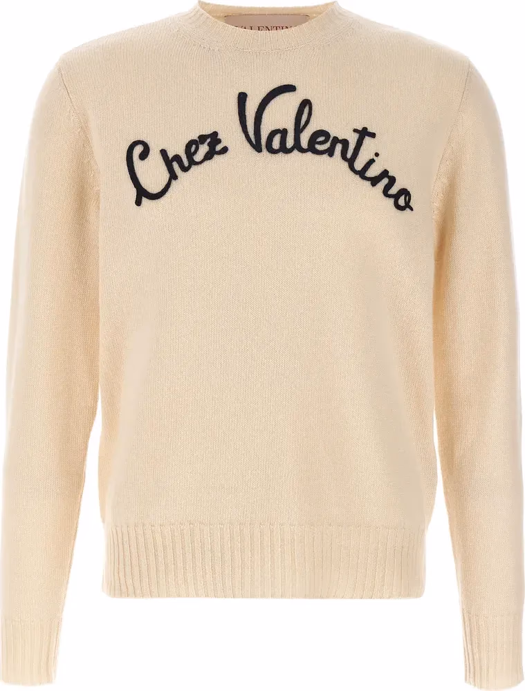 Valentino Garavani Beige Virgin Wool Cardigan