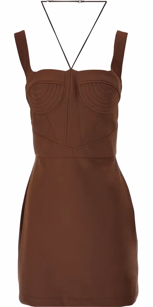 Nensi Dojaka Brown Polyamide Short Dress