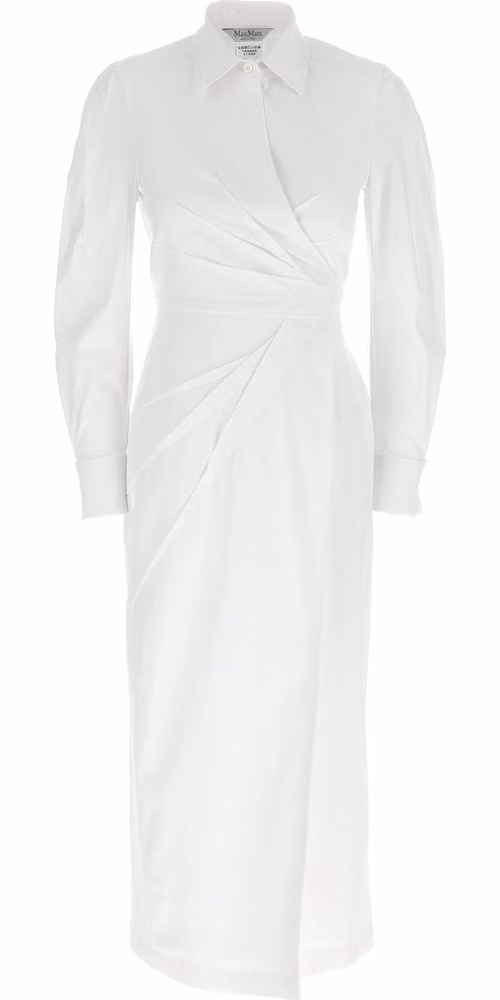 Max Mara White Cotton Long Dress