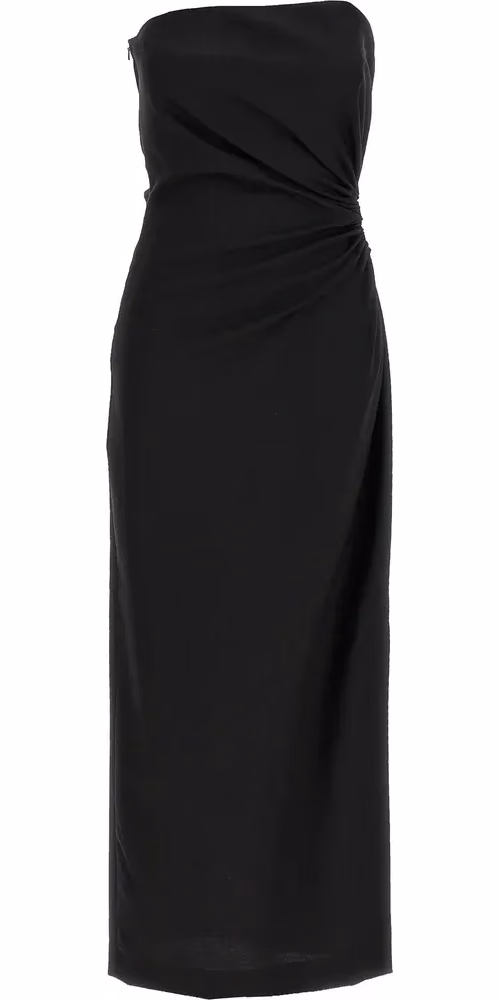 Max Mara Black Virgin Wool Long Dress